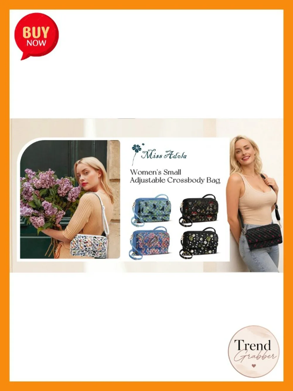 Cotton Quilted Crossbody Bag with RFID Blocking, Wallet Purse Cell Phone Pocket